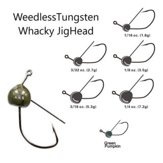 Vike Tungsten Weedless Wacky Jig Head(Green Pumpkin)