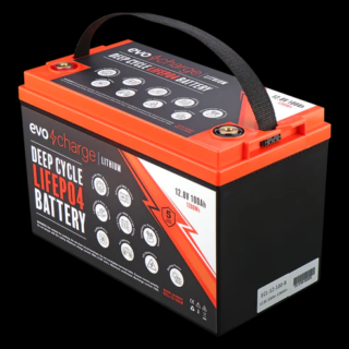 EvoCharge 12V 100Ah LiFePO4 Lithium Battery (12,8V 100Ah - Bluetooth)