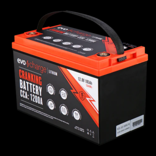 EvoCharge 12V 105Ah LiFePO4 Lithium Battery (Cranking)(12,8V 105Ah- Bluetooth)