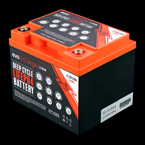 EvoCharge 12V 50Ah LiFePO4 Lithium Battery (12,8V 50Ah - Bluetooth)